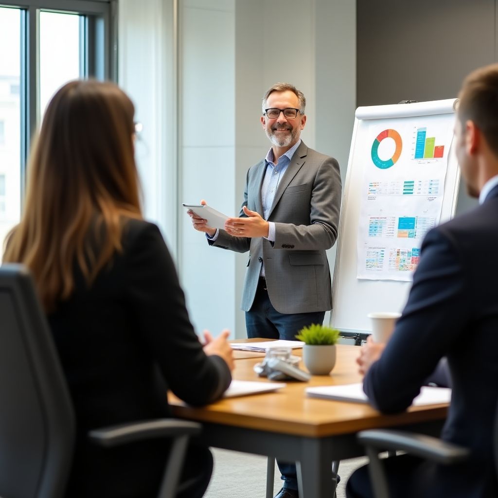 Fundador da InvestCoach em escritório moderno